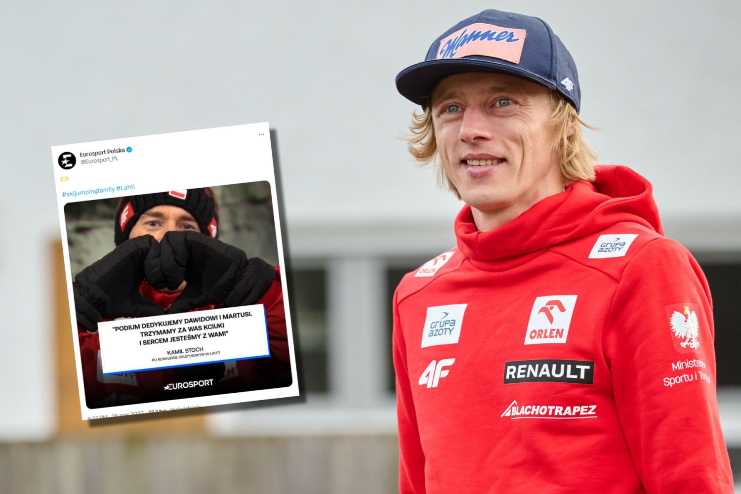 Gest wsparcia dla Dawida Kubackiego.