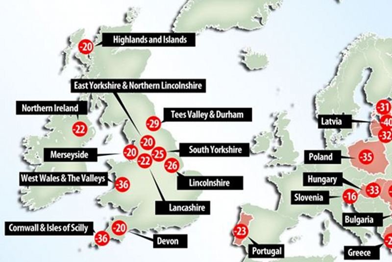 Poziom życia w niektórych częściach Wielkiej Brytanii jest niższy niż w Polsce