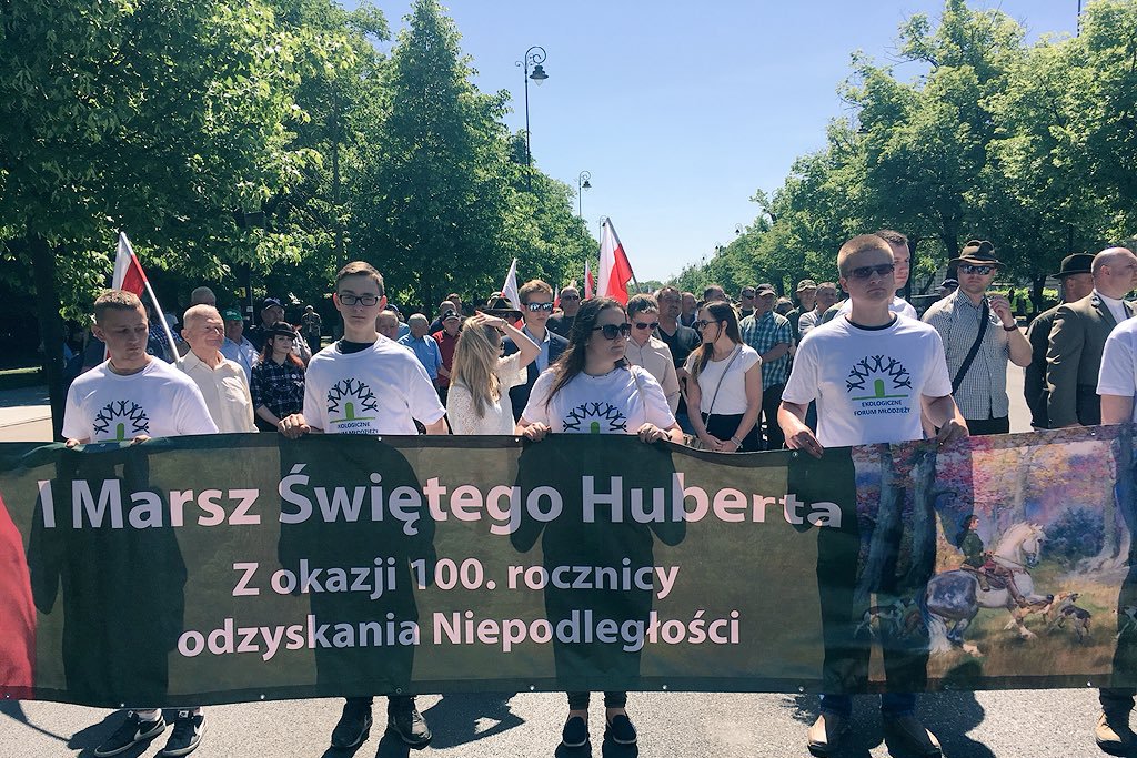 Marsz Św. Huberta w Warszawie.