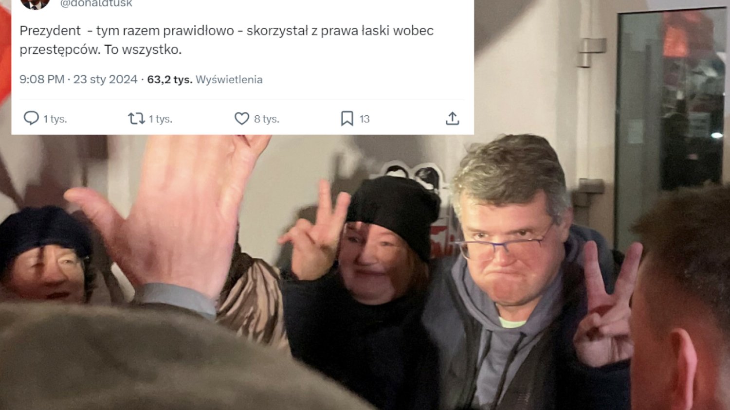 Tusk skomentował ułaskawienie Kamińskiego i Wąsika. "Tym razem prawidłowo"
