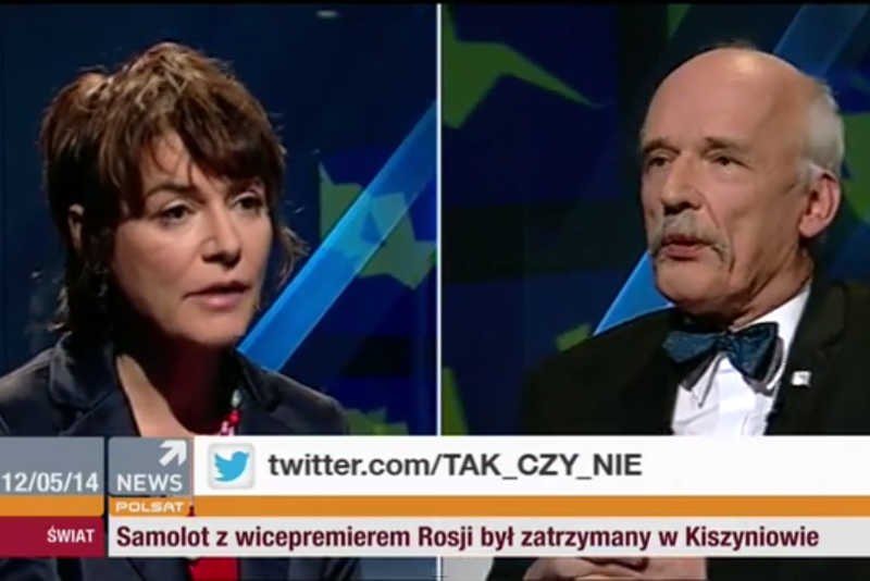 Janusz Korwin-Mikke w dyskusji z Kazimierą Szczuką przekonywał, że parytety to pogarda dla demokracji.