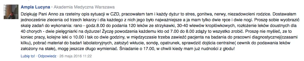 Pielęgniarki, zwłaszcza pielęgniarki dziecięce, nie mają lekkiej, łatwej i przyjemnej pracy. Była pielęgniarka z Centrum Zdrowia Dziecka dziękuje Annie Kaczmarek z naTemat za zwrócenie uwagi na niedocenianą pracę kobiet.