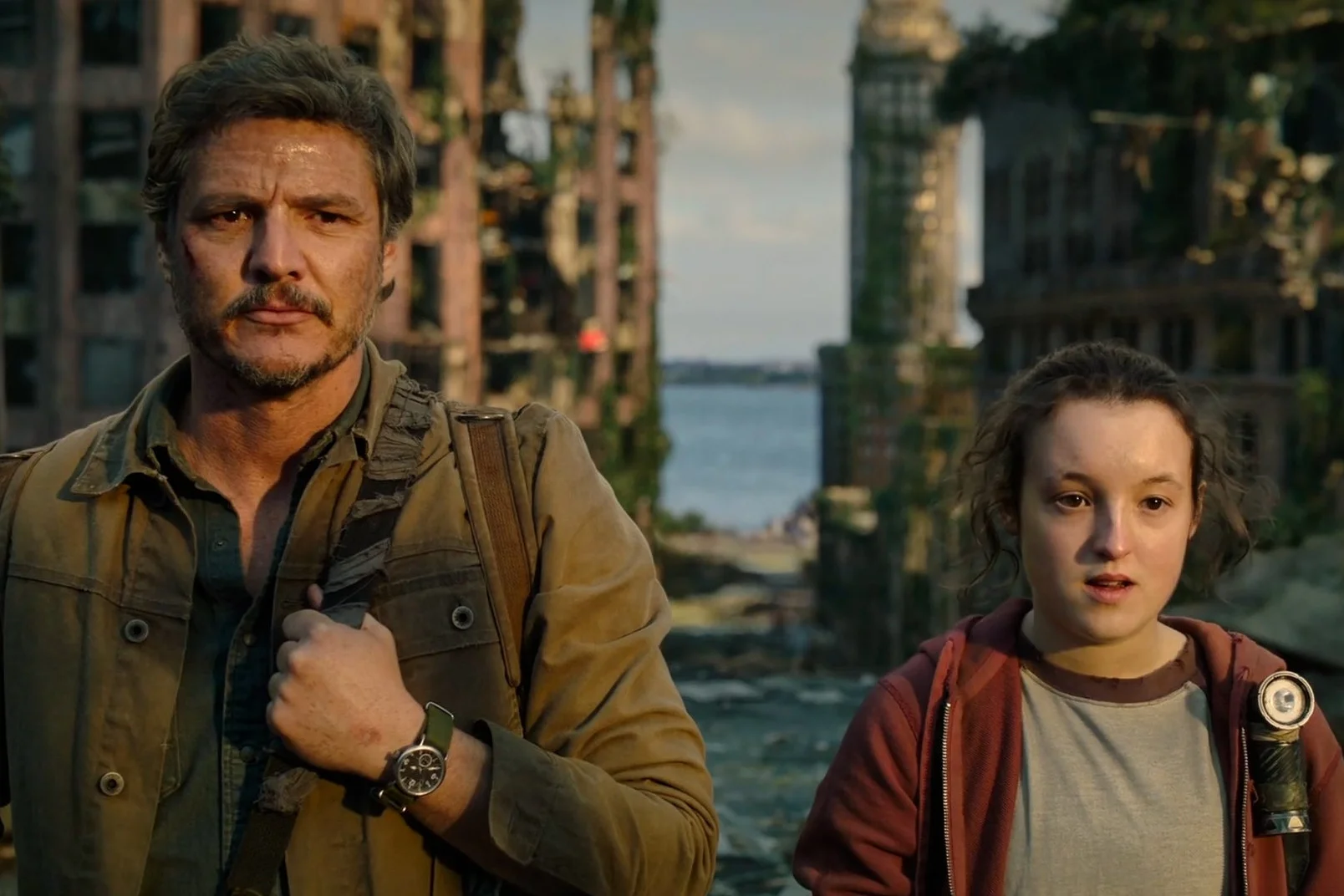 Pedro Pascal i Balla Ramsey jako Joel i Ellie w "the Last of Us"