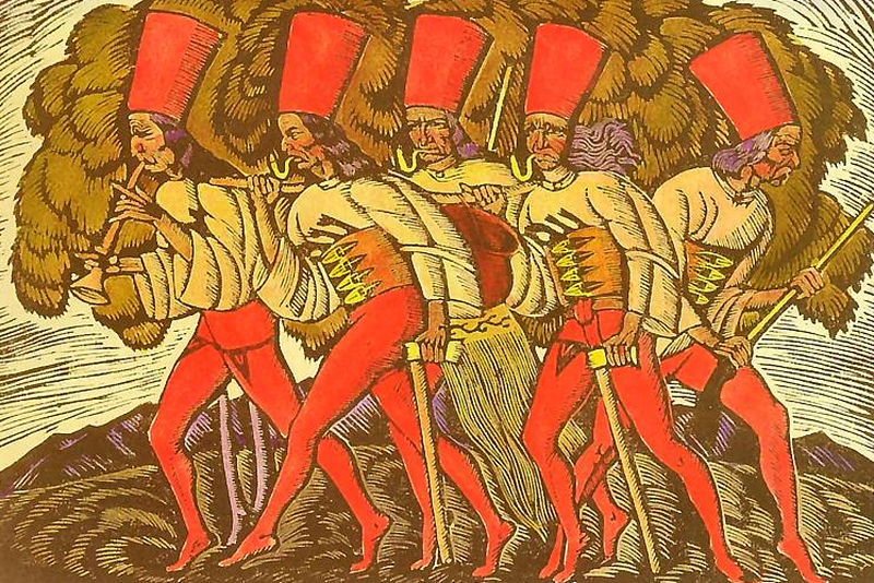 Władysław Skoczylas, drzeworyt "Pochód zbójników".