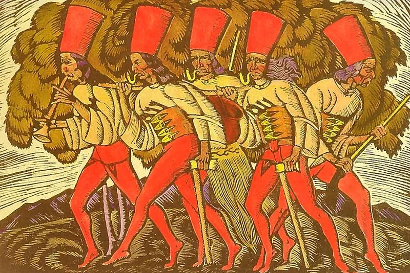 Władysław Skoczylas, drzeworyt "Pochód zbójników".