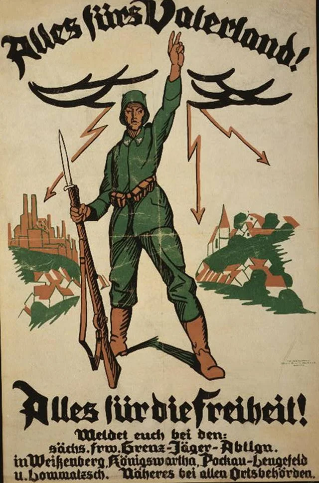 Rok 1918. Plakat rekrutacyjny niemieckiej armii