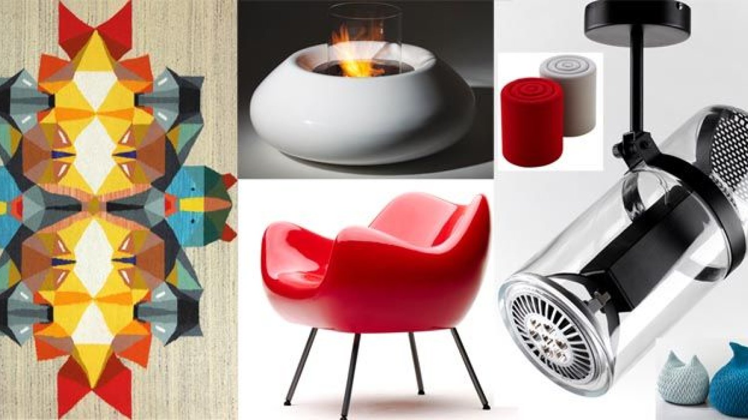 Kosmos Project, "Kilim", Planika, "Bubble Commerce" Serge‘a Atallaha, Maria Jeglińska, "Goodie", 2012, Velt, reflektor "Froginjar", Aleksandra Gaca, "Slumber Poufs", Roman Modzelewski, "RM58", fotel