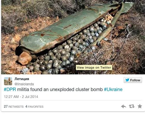 Wojska separatystów odkryli bombę kasetową