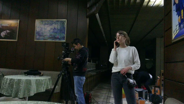 Bianca Lucas na planie filmowym