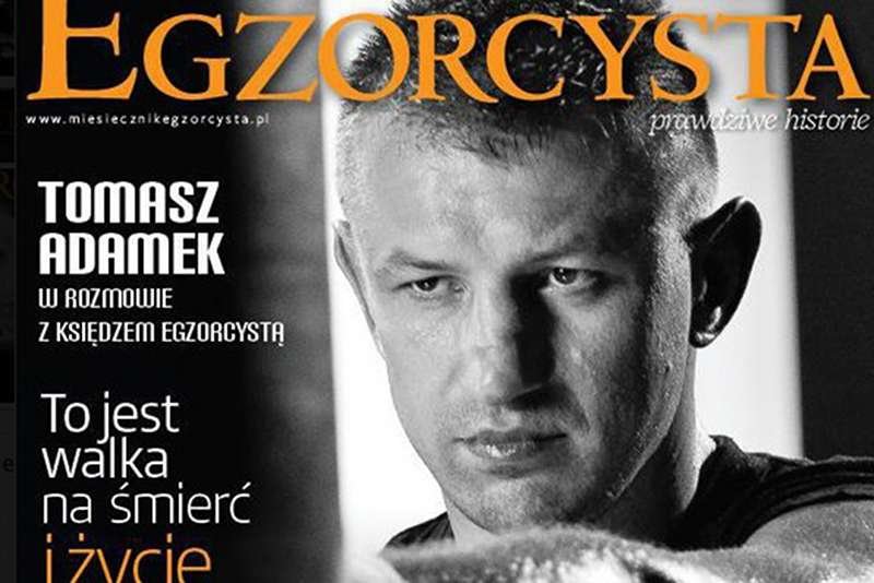 Okładka najnowszego numeru miesięcznika "Egzorcysta" z Tomaszem Adamkiem