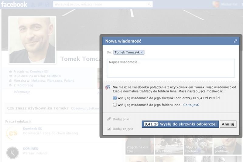 Kominek komentuje nową opłatę wprowadzoną przez serwis Facebook