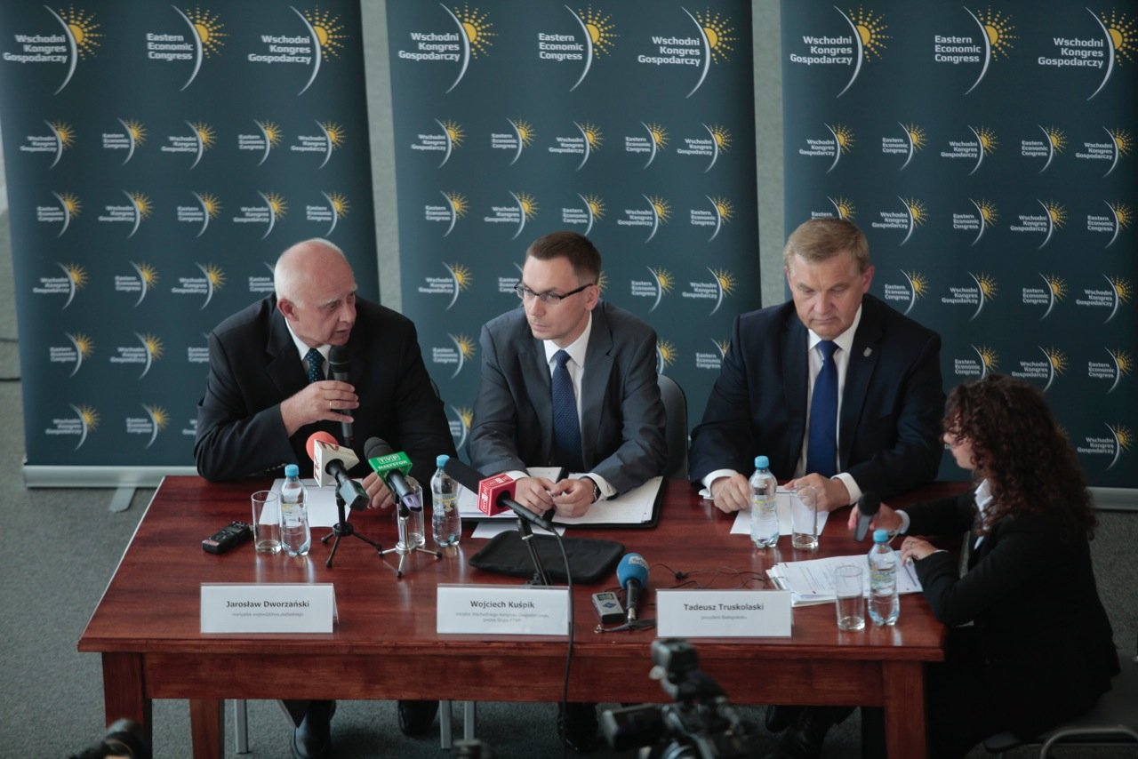 Białystok, konferencja prasowa zapowiadająca Wschodni Kongres Gospodarczy