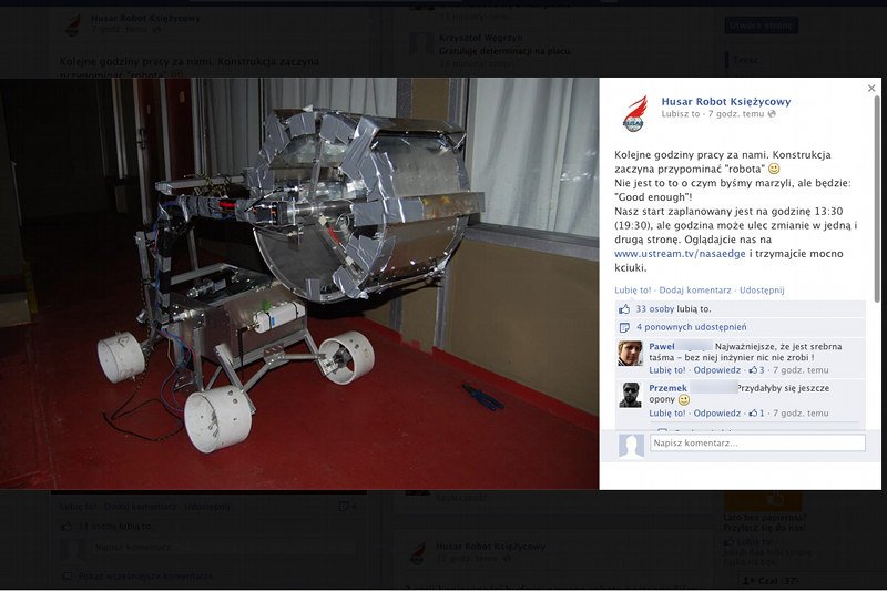 Kurierzy zgubili polskiego robota na konkurs NASA. Studenci odbudowują go w pokoju