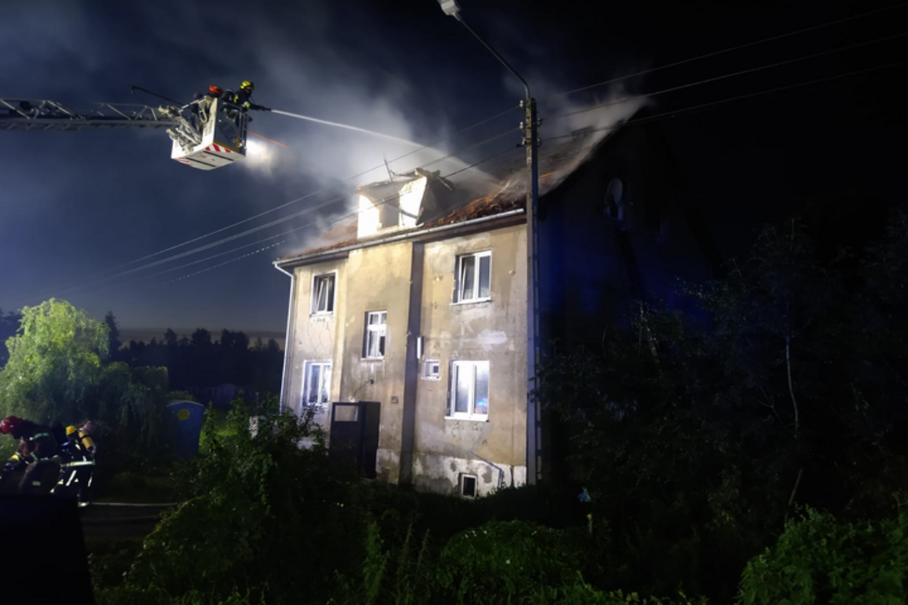 Pożar miejscowości Jegłownik (pow. elbląski).