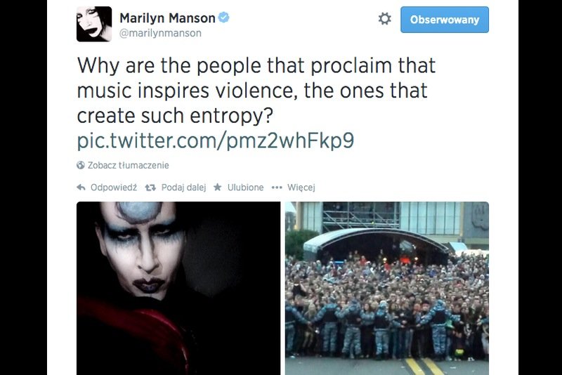 Rosja nie sprzyja zespołom rockowym. Najpierw problemy Behemota, teraz Marilyn Mansona