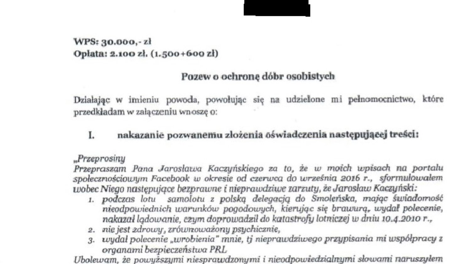 Jarosław Kaczyński pozywa Lecha Wałęsę. Prezes PiS poczuł się dotknięty słowami byłego prezydenta o tym, iż rzekomo przyczynił się do katastrofy smoleńskiej.