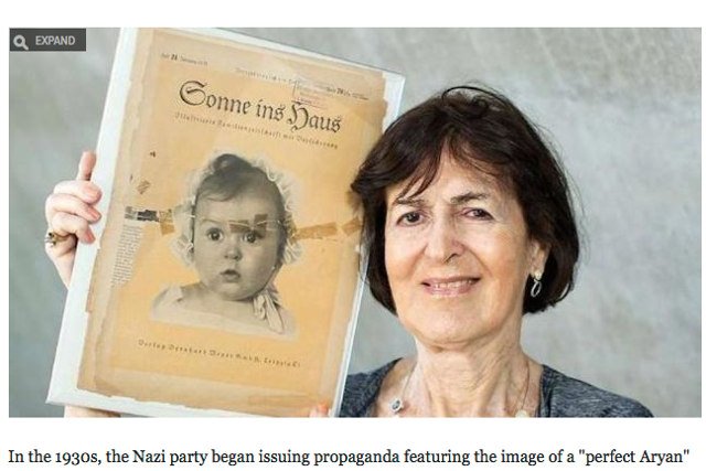 Hessy Levinson Taft pozuje z egzemplarzem numeru „Sonne ins Haus”, w którym wykorzystano jej zdjęcie