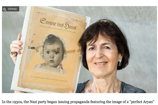 Hessy Levinson Taft pozuje z egzemplarzem numeru „Sonne ins Haus”, w którym wykorzystano jej zdjęcie