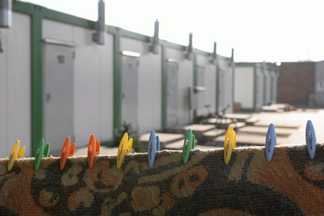 Kontenery na ulicy Średzkiej.