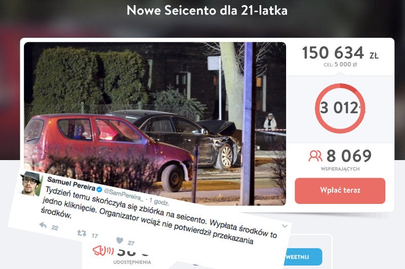 "Mam już dość tego prawicowego hejtu". Organizator zbiórki na seicento mówi nam, jak to jest z przelewem dla Sebastiana