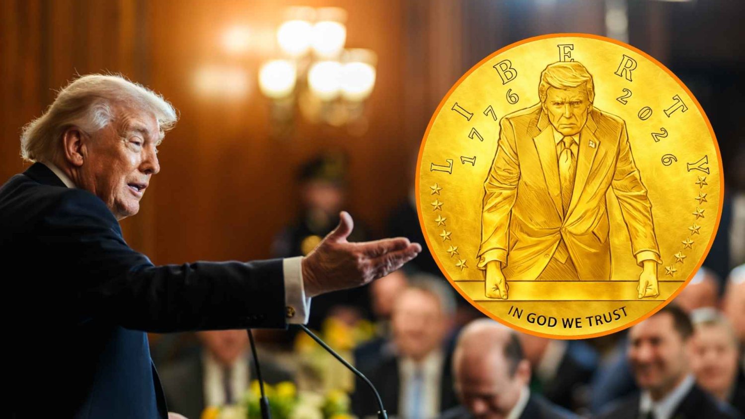 Trump dostanie złotą monetę... z samym sobą. Kogoś tu mocno odkleiło