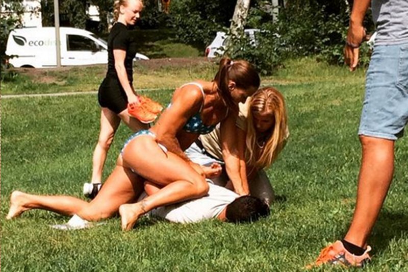 Szwedzka policjanta powala rabusia. Nic tylko podziwiać. Natomiast jej polscy koledzy marsz do siłowni!