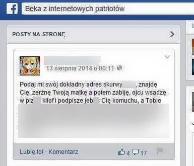 Podobne wpisy na portalach społecznościowych to dla narodowców wzorcowy przykład "gimbopatriotyzmu". Bluzgi, wyzwiska, groźby...