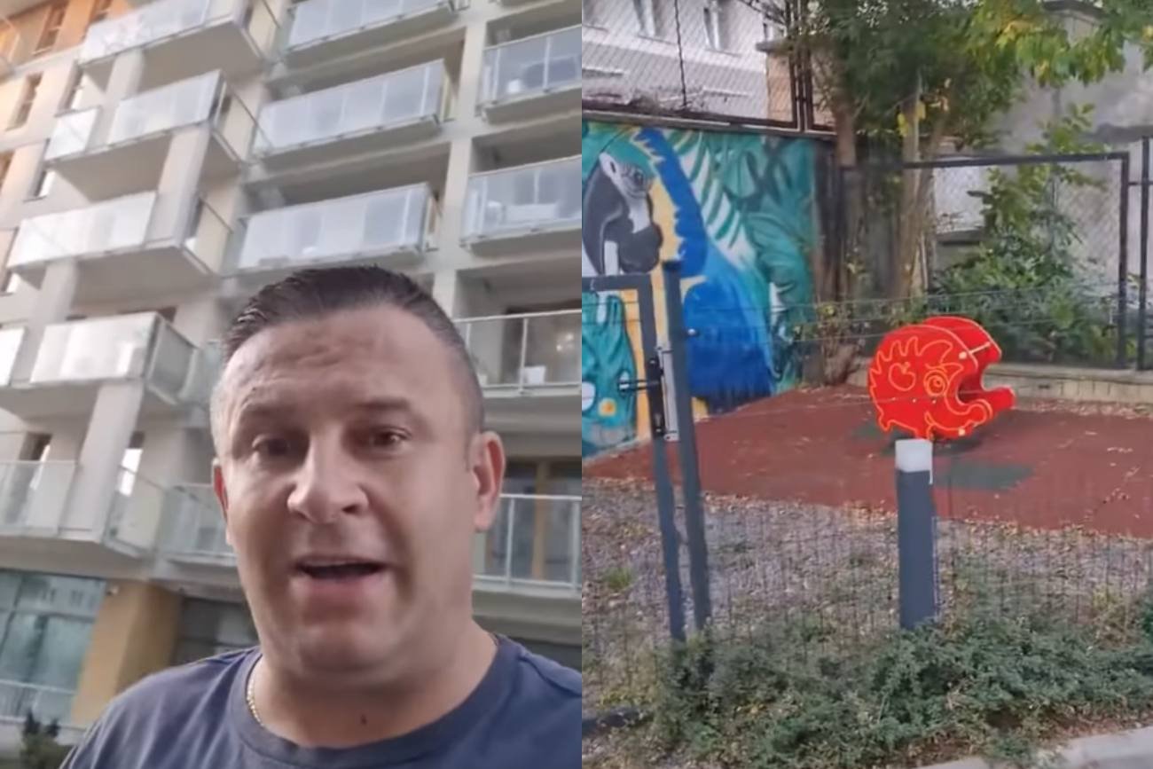 Bareja by tego nie wymyślił. Mężczyzna pokazał plac zabaw na nowym blokowisku