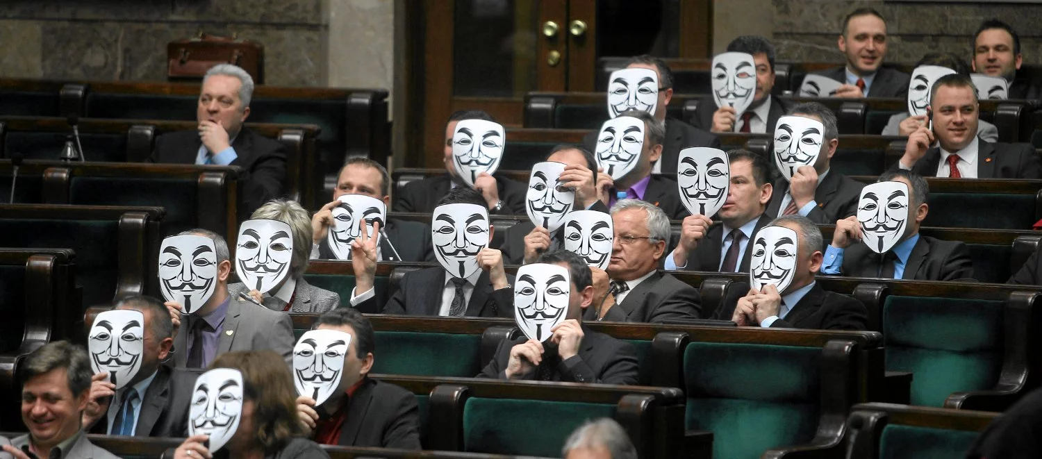 Protest przeciwko ACTA posłów Ruchu Palikota.