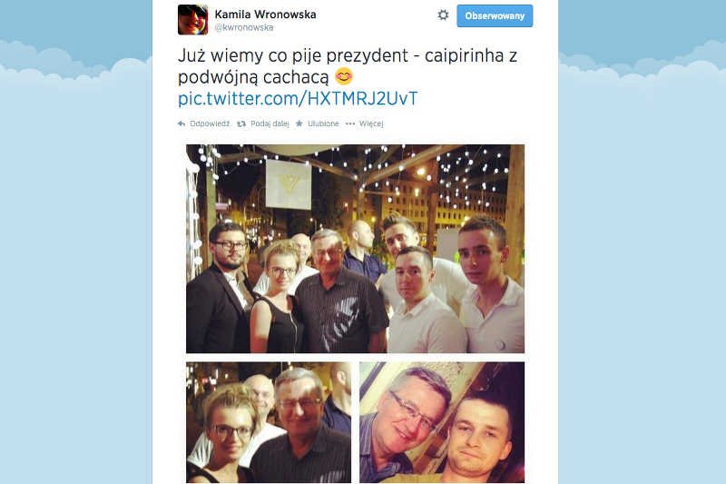 Bronisław Komorowski na drinku.