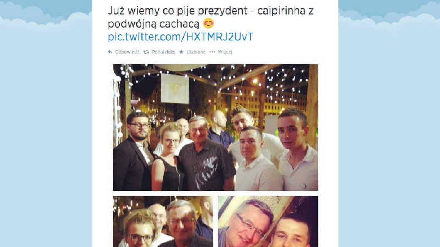 Bronisław Komorowski na drinku.