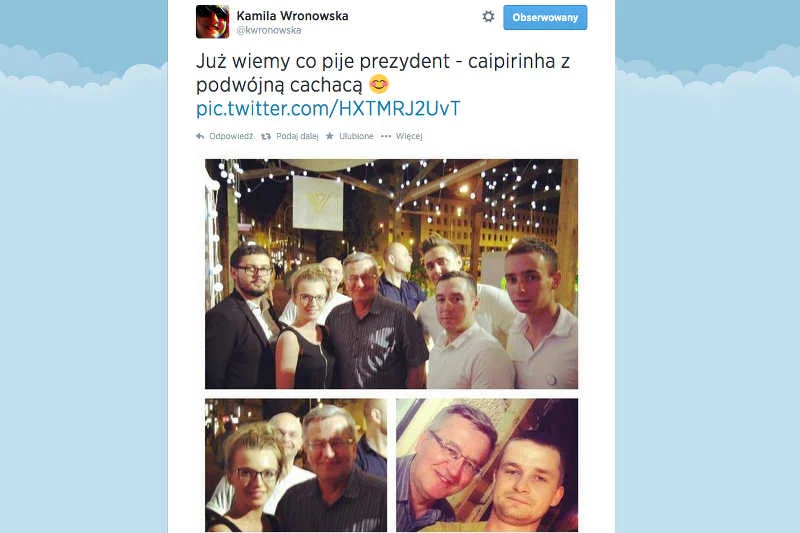 Bronisław Komorowski na drinku.