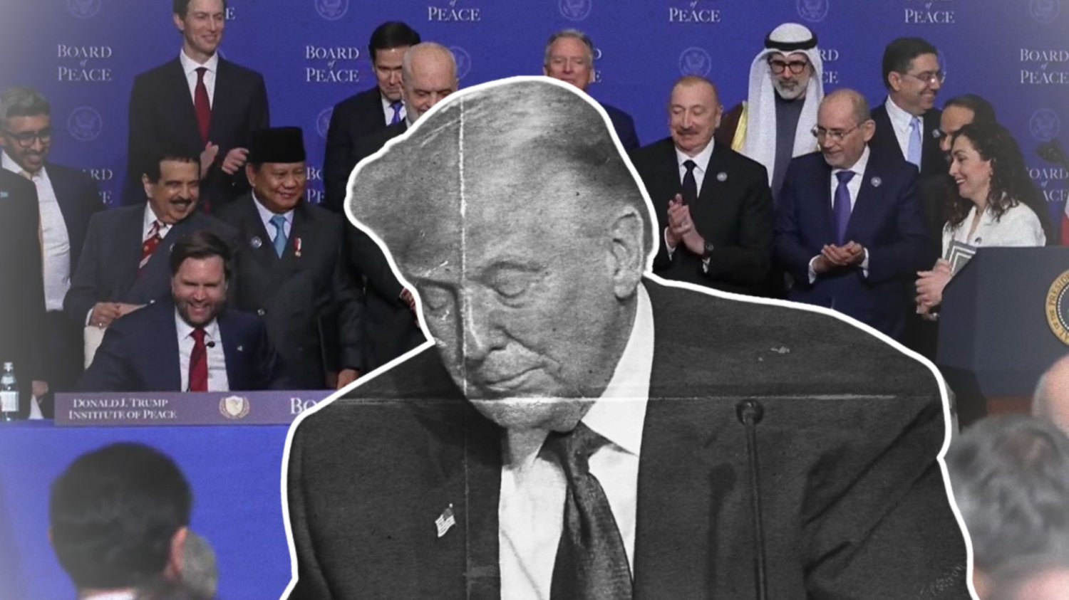 Donald Trump, a w tle Rada Pokoju