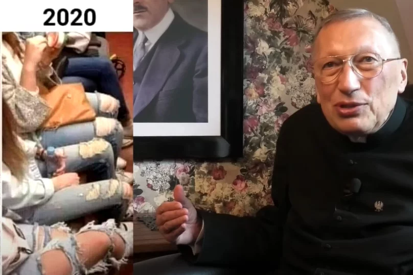 Ks. Kneblewski określił kobiety jako "Baby Jagi w podartych jeansach".