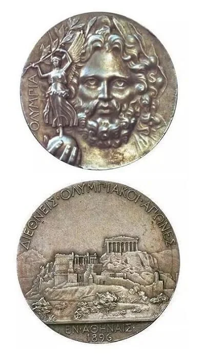 Tak wyglądał pierwszy olimpijski medal z igrzysk w Atenach. Zwycięzca otrzymywał wówczas srebrny krążek.