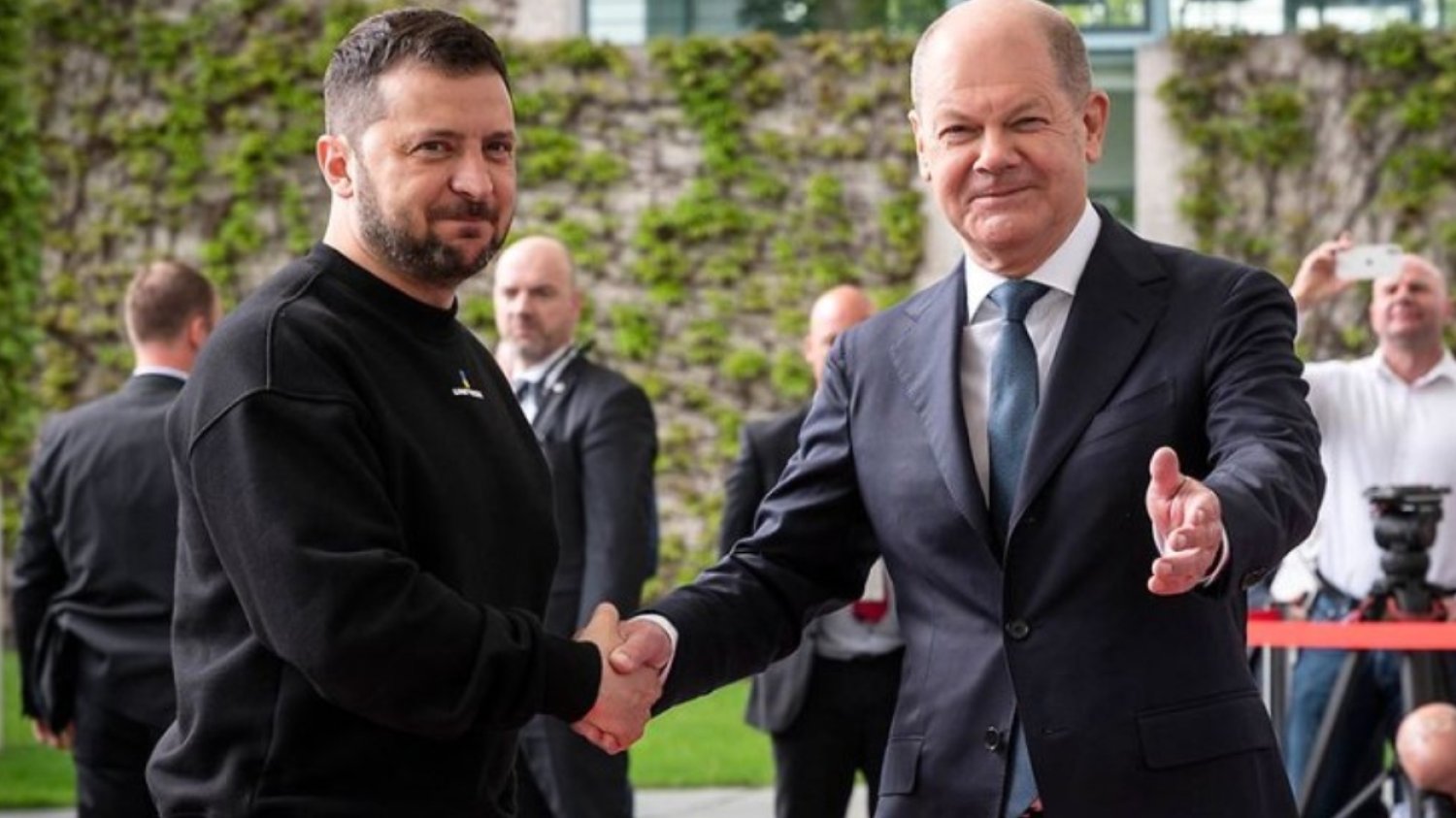 Prezydent Ukrainy i kanclerz Niemiec.