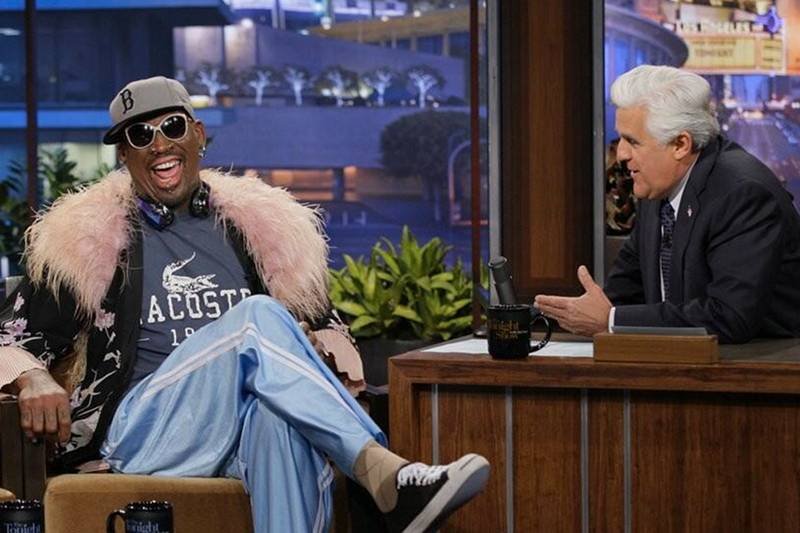 Dennis Rodman podczas popularnego show Jay'a Leno