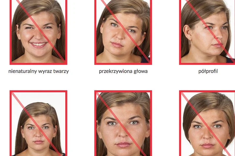 Przykłady prawidłowych i nieprawidłowych zdjęć urzędowych