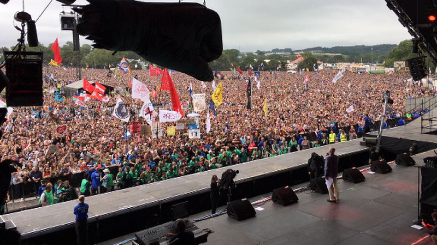 Lider labourzystów, Jeremy Corbyn, na festiwalu Glastonbury.