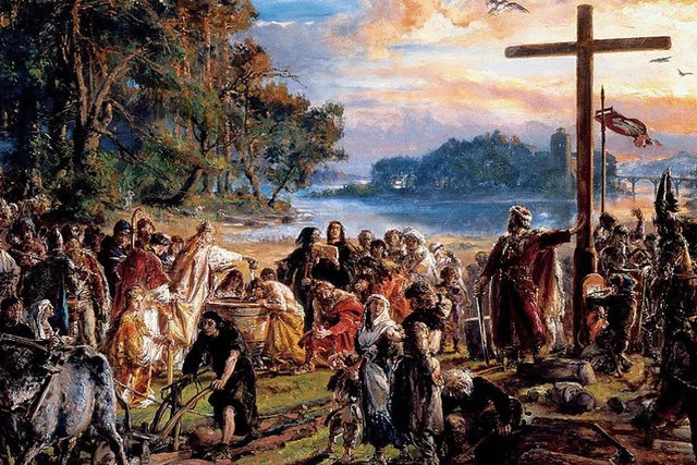 Chrzest Polski na obrazie Jana Matejki, 1889.