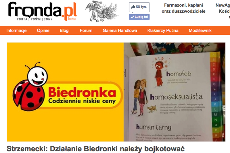 Bojkot Biedronki przez "Frondę" to hucpa