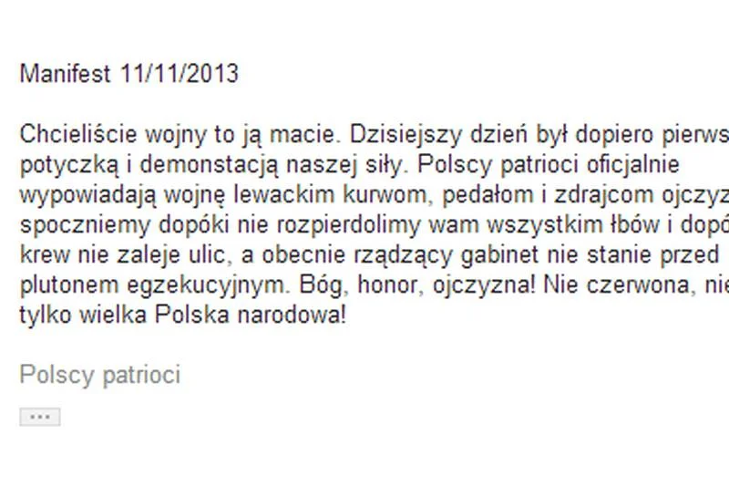 Tak "Polscy patrioci" piszą do naTemat o poniedziałkowych wydarzeniach w Warszawie.