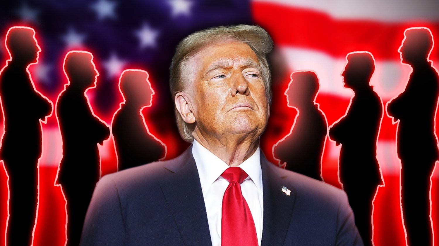 Kto znajdzie się w nowej administracji Donalda Trumpa? Nominacje mają na razie charakter nieformalny, ale wiadomo, że Elon Musk nie jest najbardziej szokującą czy bezwzględną osobą w tym gronie. Donald Trump na tle grafiki amerykańskiej flagi. Za nim sylwetki ludzi. Prezydent - elekt Stanów Zjednoczonych buduje swój rząd. Stawia na osoby, delikatnie mówiąc, kontrowersyjne, z dziwnymi lub odrażającymi epizodami w biografii.