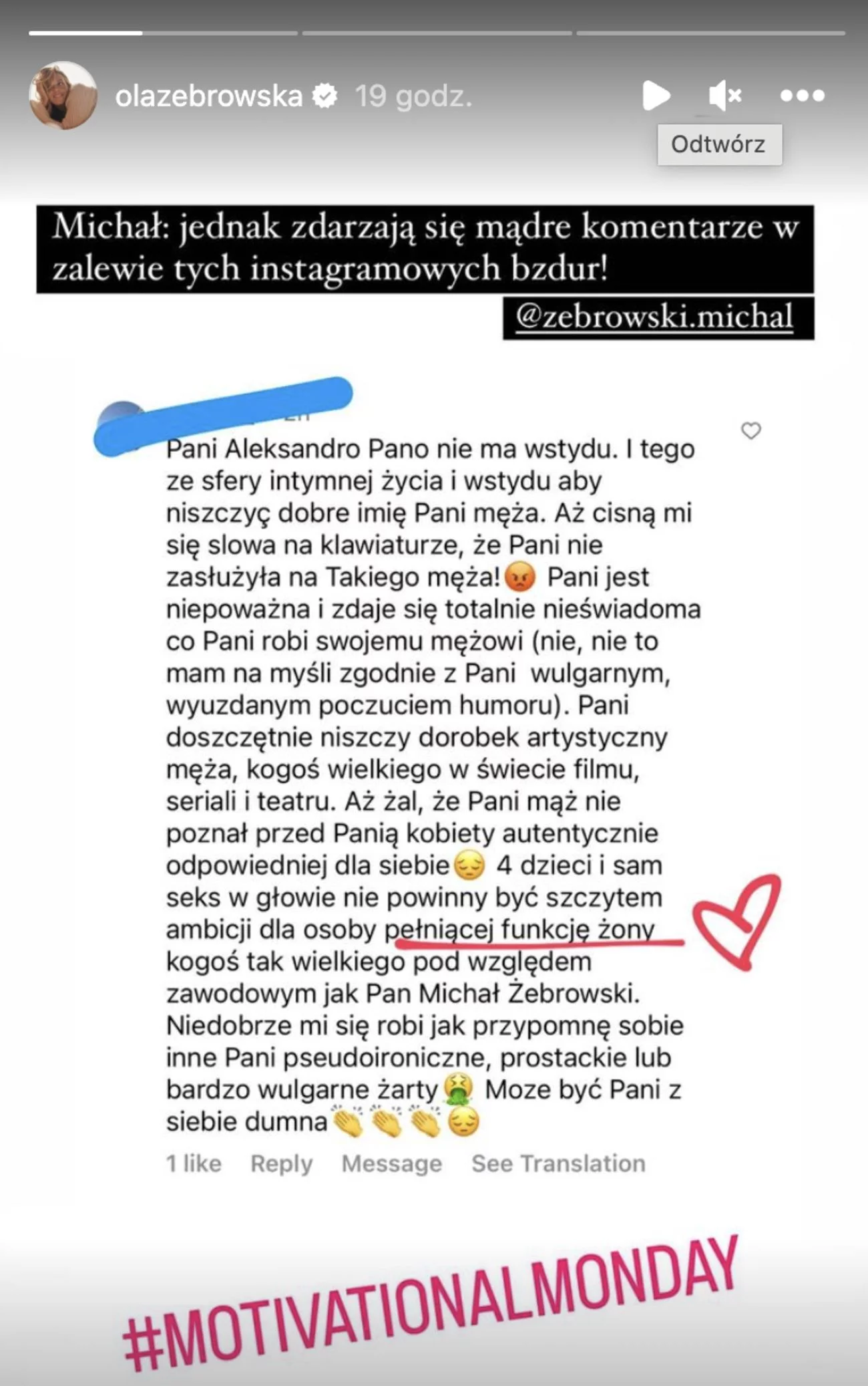 Aleksandra Żebrowska odpowiedziała na krytykę ws. nagiego zdjęcia męża