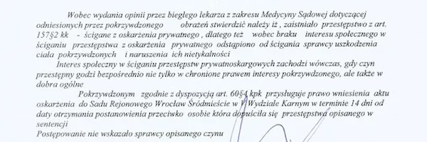 Postanowienie o umorzeniu dochodzenia.