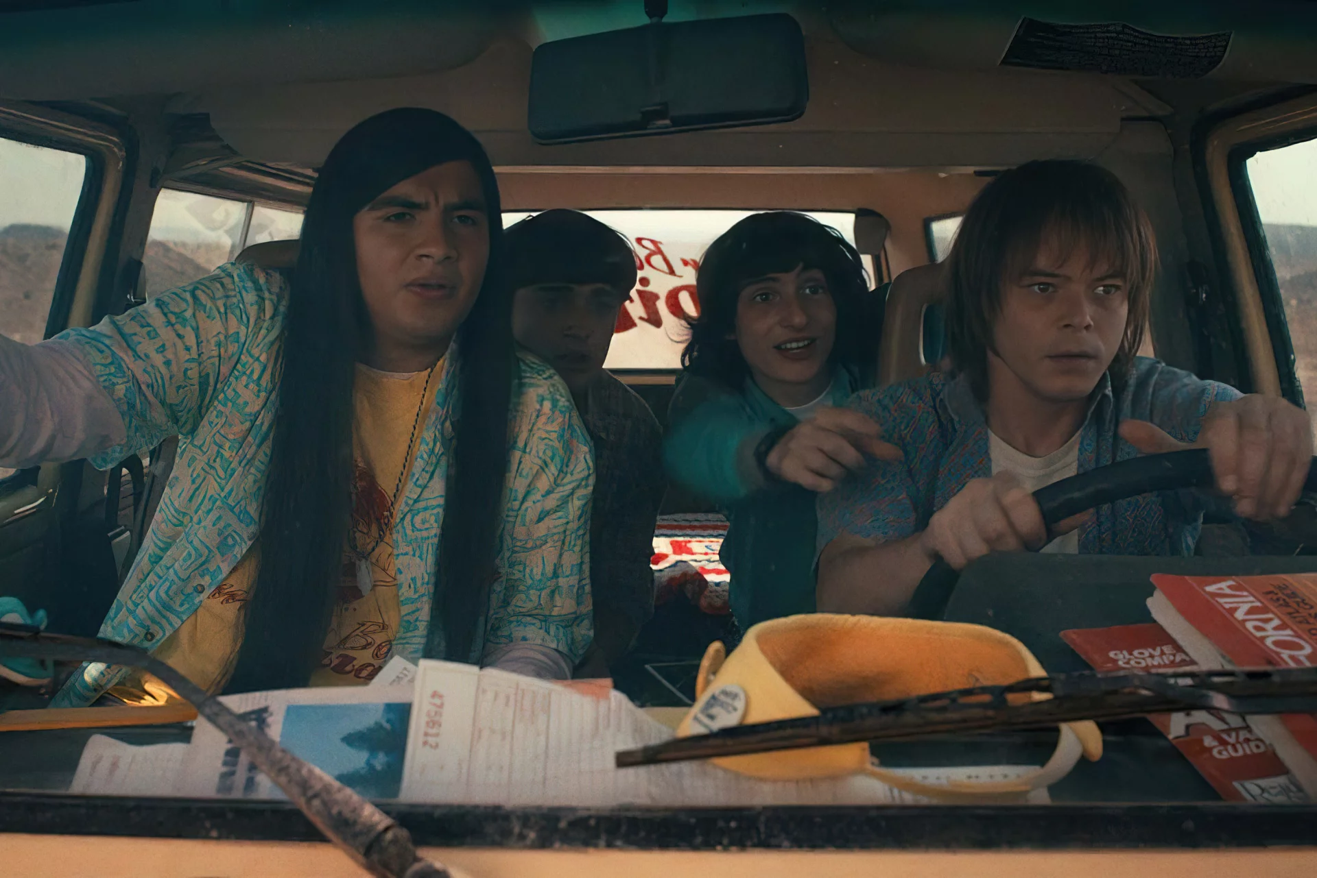 Stranger Things 4 część 2 Argyle, Will, Mike i Jonathan w "Stranger Things 4", części 2