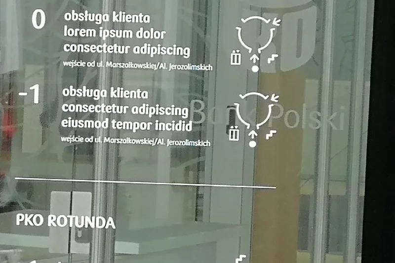 Na Rotundzie w Warszawie pojawił się napis "Lorem ipsum".