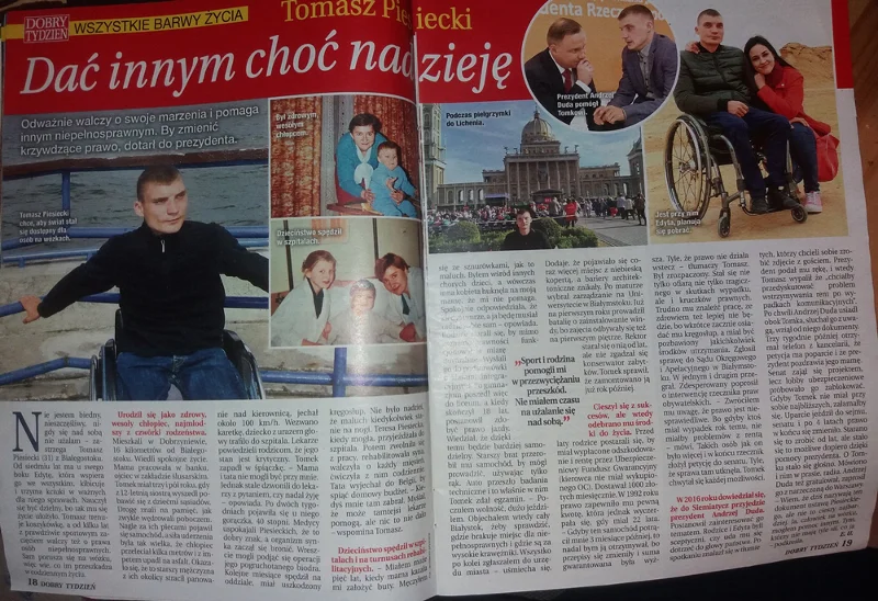"Dać innym choć nadzieję" – reportaż z "Dobrego Tygodnia", w którym poszkodowanemu przez los bohaterowi z pomocą pospieszył Andrzej Duda.