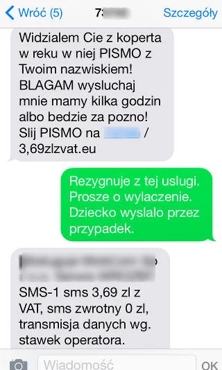 Na szczęście przychodzące są "gratis"...