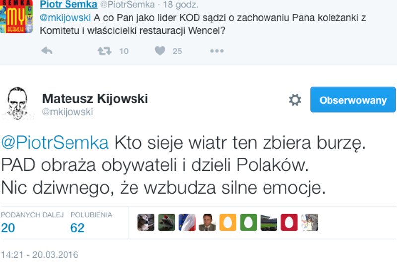 Mateusz Kijowski stanął w obronie współwłaścicielki hotelu, w którym Duda spotkał się z senatorami USA.